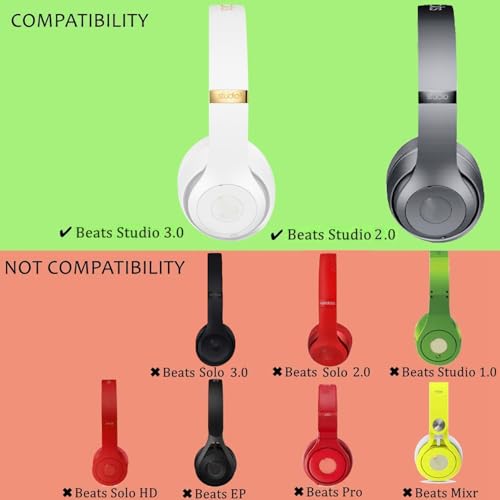 Replacement Ear Pads Cushions Compatible with Beats Studio 3.0/2.0, Almohadillas para Auriculares con Espuma de Memoria y Cuero Suave, Reemplazos Adaptativos para Beats Studio en color Porcelain Rose miniatura 2
