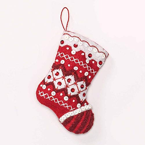 Bucilla 86964E Felt Applique 6 Pc. Ornament Kit, 4" X 4", Nordic Christmas #TOP4