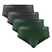 David Archy Men's 4 Pack Micro Modal Separate Pouch Briefs With Fly (M, Dark Gray/Olive Green)