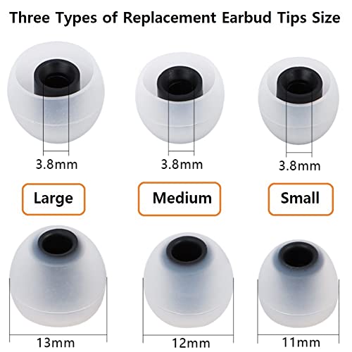 Image of Replacement Earbud Tips Earbud Covers Silicone Tips Ear Gels Fit for Inner Hole from 3.8mm - 5.1mm Earphones 9 Pairs S /M /L