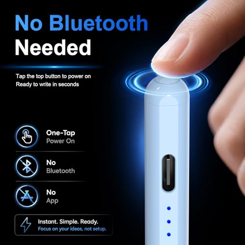 Image of HATOKU Stylus Pen for Apple iPad 2018-2026 for Note-Taking Drawing Blue