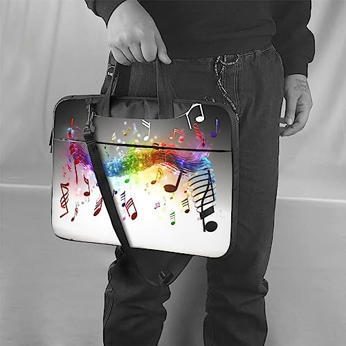 Sac pour ordinateur portable à motif notes de musique porte-documents noir