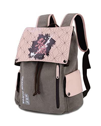 Sac à dos Nezuko Demon Slayer en toile rose, cadeau idéal pour collégienne