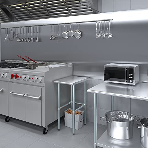 Image of AmGood Stainless Steel Work Table Open Base | Metal Work Bench (Stainless Steel Table Open Base, 15 inch Long x 24 inch Deep)