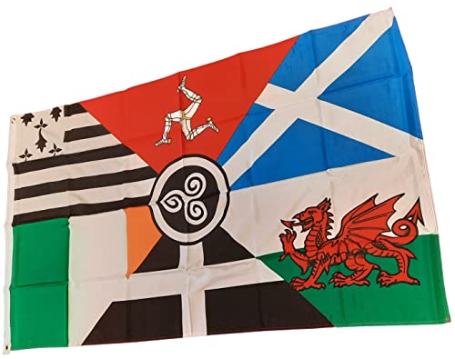 NWFlags Celtic Nations Flag 5ft x 3ft 75d Premium Polyester Suitable For Flagpoles, Multicolor