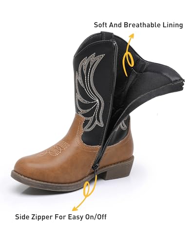 Apakowa Girls' Glitter Mid Calf Cowgirl Boots (Toddler/Little Kid/Big Kid)