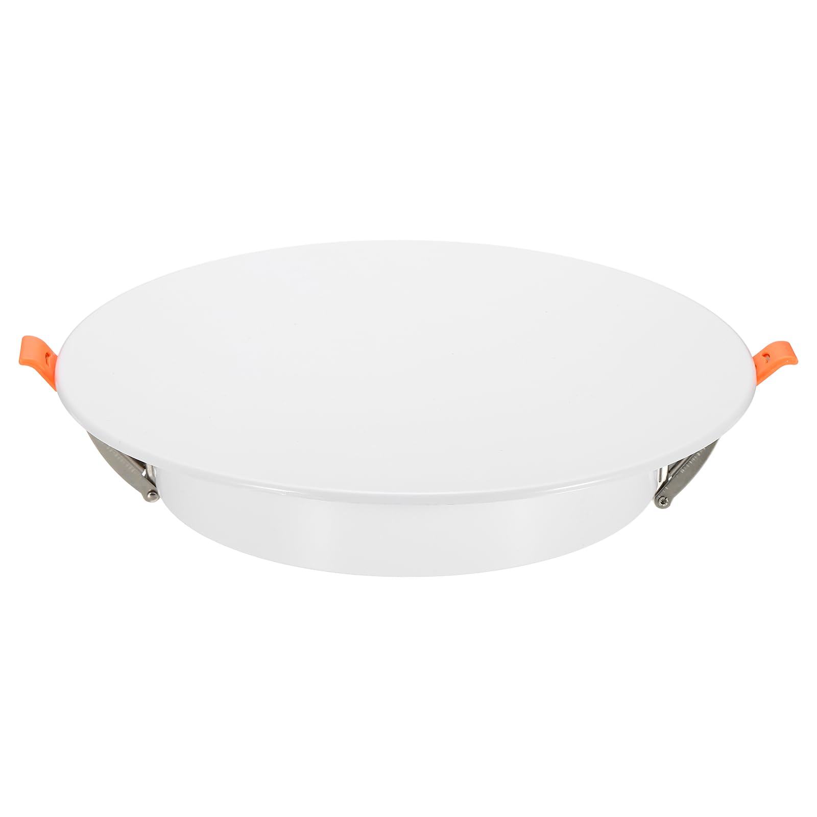 sourcing map 230mm/9.1" Round Ceiling Cover Plate, LED Downlight Hole Trim Wall Hole Spring Mount Decorative Flat Cap Access Panel for 6.9-8.5 Inch Ceiling or Wall Openings, Matte White