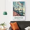 Brighton England Vintage Travel Poster Coast 12x18inch(30x45cm) Canvas Wall Art Posters for Living Room Decor Paintings for Home Decor #3