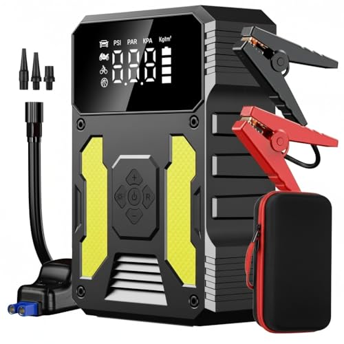 Besttoolifes Avviatore Di Emergenza 7200A Con Compressore D'aria 150PSI, Display LCD, Batteria 7200mAh, Luce LED, Per Auto 12V, In Verde