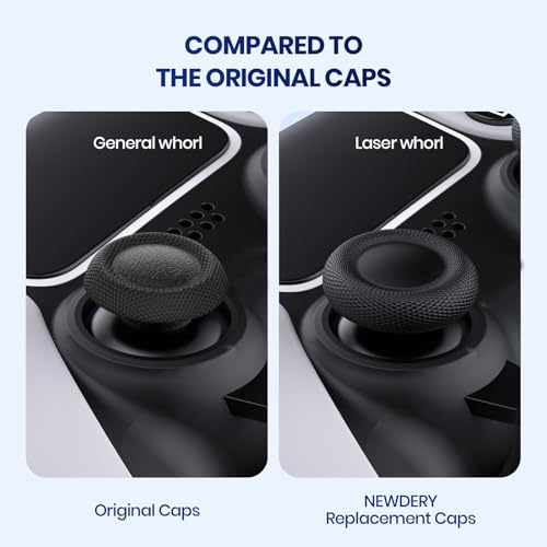 image for NEWDERY Joystick Replacement Grip Caps for PS4/PS5 Controller, PS5/PS4