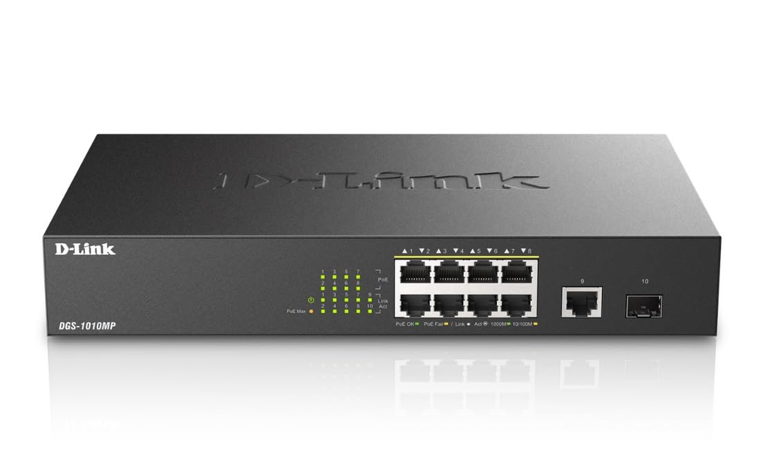 D-Link Gigabit Unmanaged Desktop or Rackmount Switch black DGS-1010MP