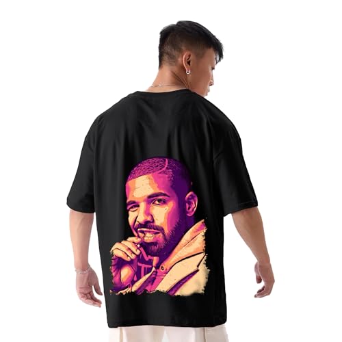 Image of Drake Oversized Black Tshirt for Men and Women Rapper Drake Drop Shoulder Unisex Baggy Loose Fit T-Shirts