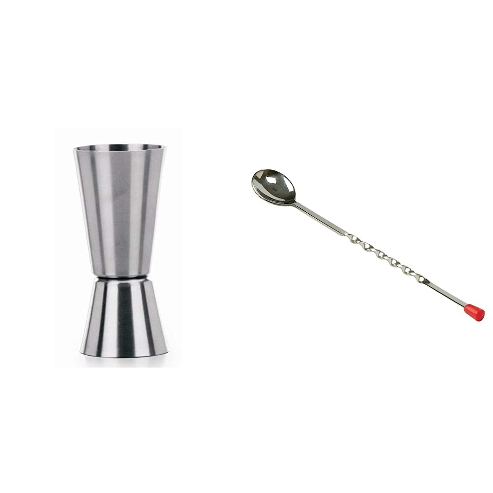 Dynore Tall Peg Measure of 30/60 ml & Dynore bar Spoon Stirrer size-11.2 inch