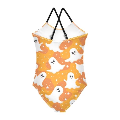 Cute Ghosts Halloween Girls One Piece Swimsuits Summer Quick Dry Beach Bathing Suit2