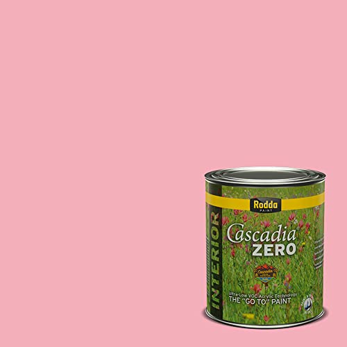 Rodda Paint CASCADIA ZERO Interior Flat Paint & Primer in One, Quart, Bubblegum Pink