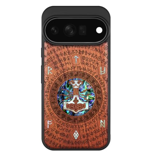 Étui pour Pixel 11 Pro en bois de rose au style scandinave Marteau de Thor