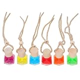 HOODANCOS 6 Stück 7 ml Auto Parfümfläschchen aus Glas Hängender Aromatherapie Anhänger für Frische Luft Im Innenraum Langlebiger Autoduftspender