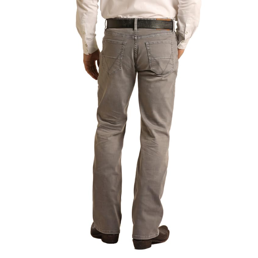 Grey Double Barrel Straight Leg Jeans by Rock & Roll Denim