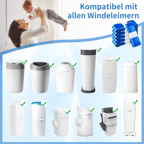 12 Stück Windeleimer Nachfüllkassetten,Nachfüllbeutel, Geruchsdichte Eingedickte, Hervorragende Abdichtung und Zähigkeit Kompatibel mit Windeleimer & Katzenstreueimer 4