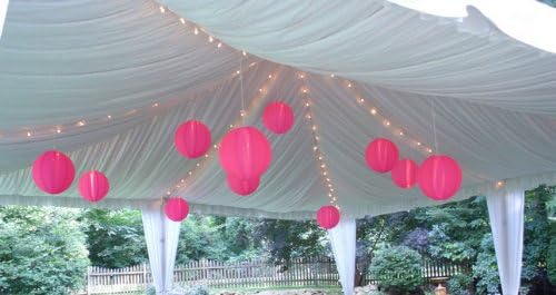 Spring Rose(TM) Huge 16 Inch Fuschia-Hot Pink Chinese Paper Lanterns (Set of 10). Make Your Next Reception Something to Remember. These Are Gorgeous Decorations for Any Event, Wedding, or Party.