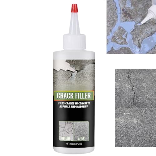 Crack Filler for Concrete,Asphalt Crack Filler,Heavy-Duty Concrete Crac/k Repair Adhesive,Waterproof Conc/rete Repair Sealant,Conc/rete Cra/ck Fil/ler Outdoor,Liquid Cement Cra/ck Fil/ler