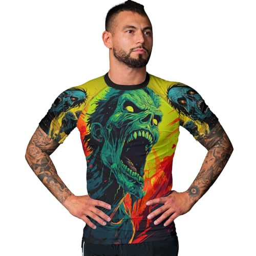 Desantiago Rash Guard Ultra Soft Compression Shirt for Men, Rash Guard Men Jiu Jitsu Short Sleeve2