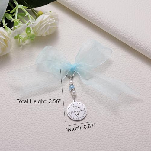 Image of MIXJOY Something Blue Gift for Bride, Wedding Day Bridal Blue Pearl Angel Wings Bouquet Garter Charm for Bride to Be