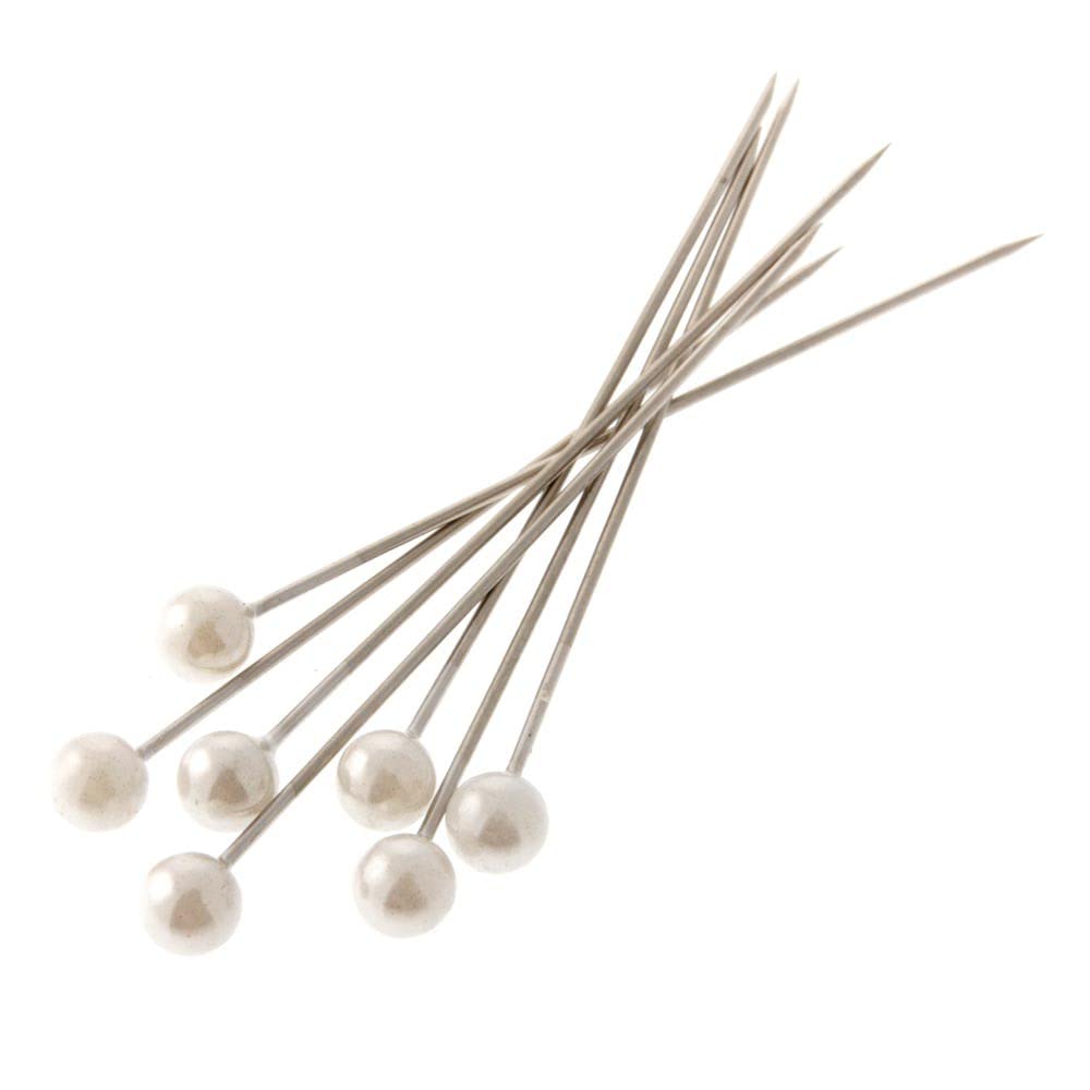 Corsage Creations - 4mm Pearl Headed Corsage Pins - White (4cm Pin, 144pcs per pk)