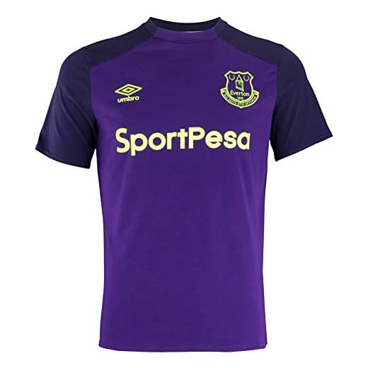Umbro Men's Everton FC Short Sleeve Training Tee, Purple/Navy Small