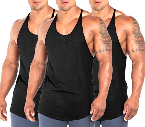 Men's Bodybuilding Stringer Tank Tops Workout Gym Shirt Y-Back Muscle Fitness Athletic Stretch Quick Dry Top