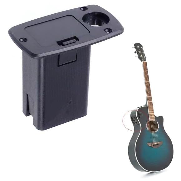WinldMonmo Black?Active Bass Guitar Pickup, 9V Battery Case Holder Box, Battery Compartment for Electric Guitar, Bass Accessories, Guitar Parts