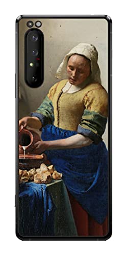 ClearView Sony Xperia 1 II用 背面 保護 フィルム 名画 プリント フェルメール 牛乳を注ぐ女 ( ヨハネス・フェルメール Johannes Vermeer )