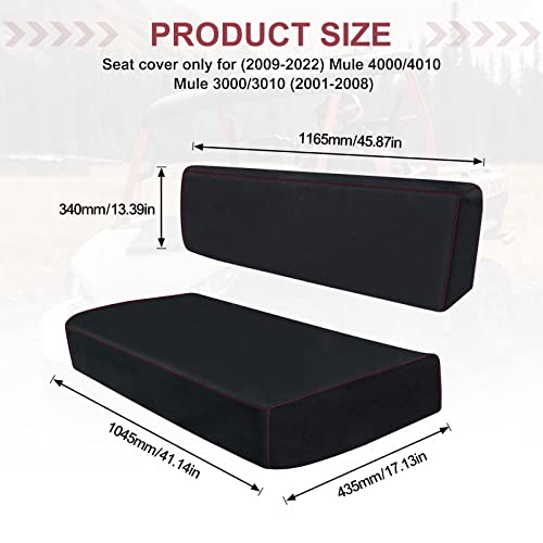 Image of BORDAN UTV Waterproof Seat Cover for Kawasaki Mule 2009-2024 4000 4010, Heavy Duty 1680D Seat Covers for UTV Kawasaki Mule 2001-2018 3000 3010 Full Protection Outdoor (2 PCS)