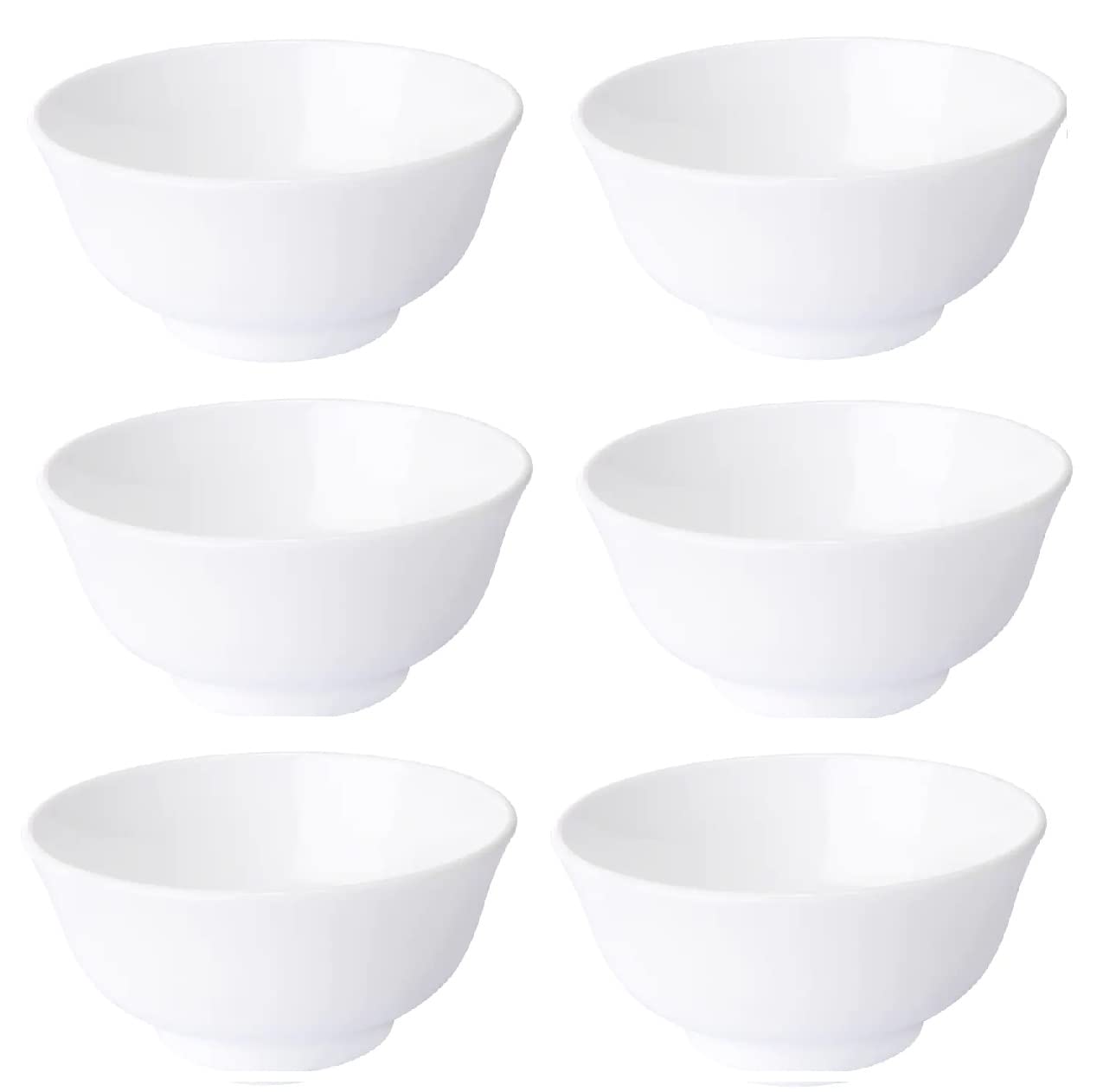I-K-E-A Set of 6 OFTAST Tempered Glass Bowl Serving Dessert Pasta Dinner Salad Breakfast Noodles Rice Soups Bowls Dishwasher Microwave & Oven Safe 11 cm + Free TSA Shoe Bag,White