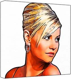Elisha Cuthbert - Pop Art Print (Multicolour; White Background) 50 x 50