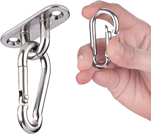 Huker Ganchos de Techo, Acero Inoxidabl Placa de Ojo para Capacidad 50Kg para Hormigón y Madera Yoga, Columpio, Saco de Boxeo (24 Piezas)