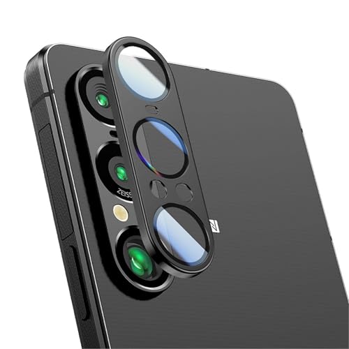 GIOPUEY [Protection Complète Caméra Arrière Protecteur Compatible avec Sony Xperia 1 VII, [Double Protection] Metal + Verre Trempé, Verre Trempé Camera -...