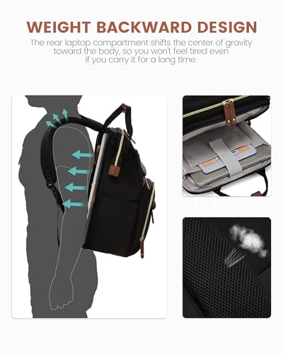 Image of LOVEVOOK Laptop Backpack for Women, 17.3'' Waterproof Nurse Bag Teacher Work Backpack Purse for Women, Travel Computer Backpack for College Office Business Ladies
