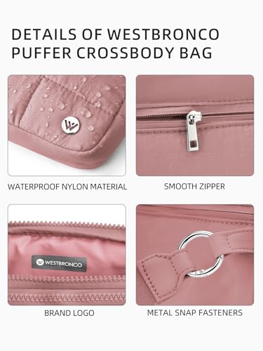 Image of WESTBRONCO Small Crossbody Bags for Women Nylon with Adjustable Strap, Zipper Crossbody Purse, 1L Shoulder Bag for Travel