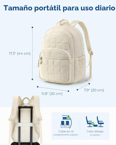 Miniatura 2 de bagsmart Mochila para portátil para mujer, mochila acolchada diaria, bolsa impermeable para portátil de 15,6 pulgadas, viaje universitario