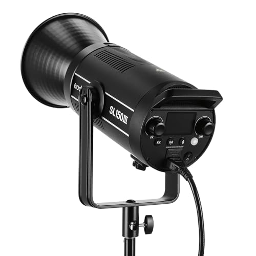 Image of Godox SL150III 160W LED Video Light, 73,600Lux SL150W LED Continuous Light, Studio Bright with Bowens Mount Bluetooth APP Control, 8 FX Effects, Silent Mode for Photography&Filming