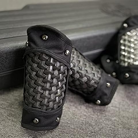 PHYNEDI Tactical Arm Armor Guards Bracers, Non-slip Handmade Classical Medieval Warrior Knight Samurai Combat Protector Defense 500D Clothing Equipment, 1 Pair (without Vest), 19 x 22cm (8Z1422F10F) Cover