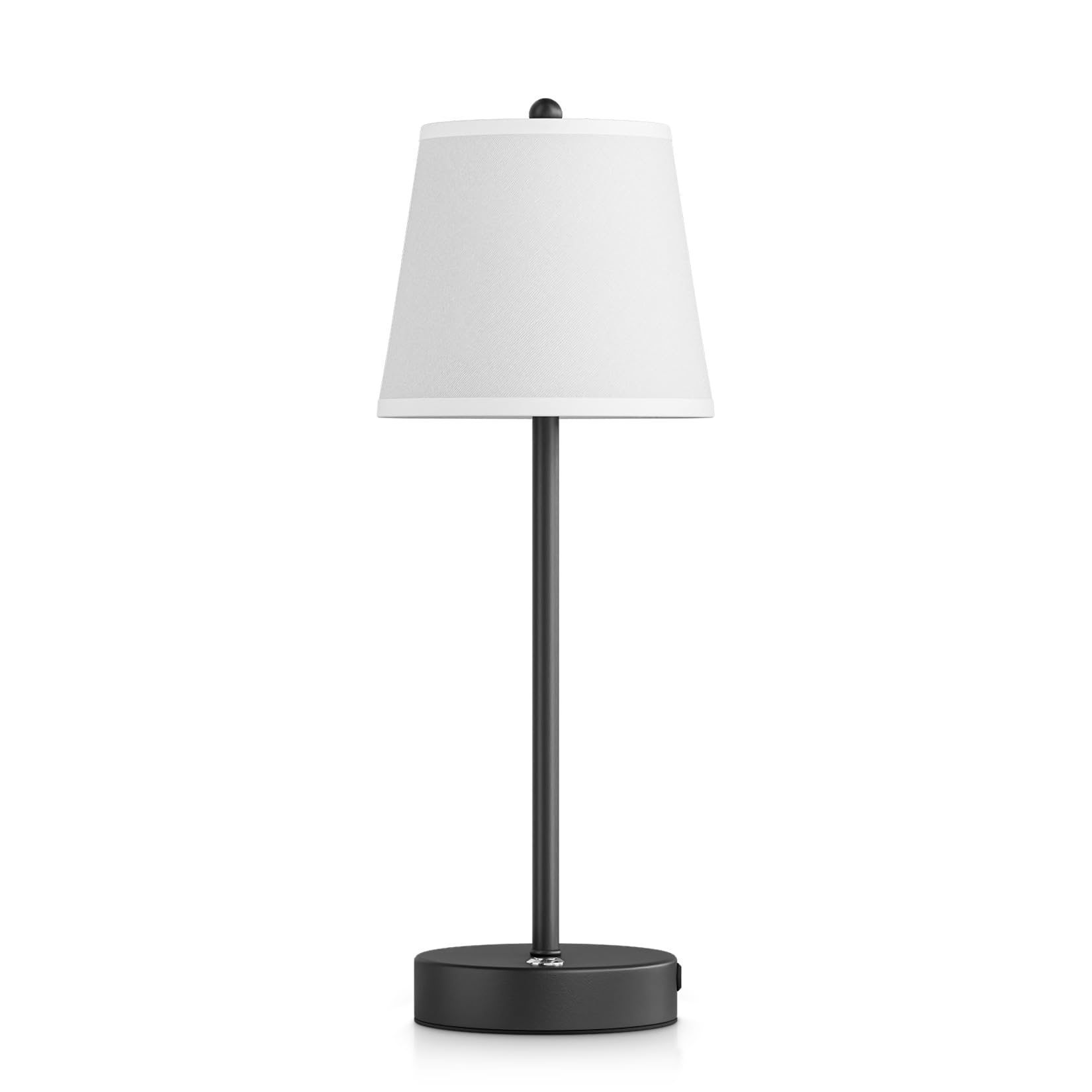 lundwa Tischlampe Kabellos Dimmbare LED Akku Tischleuchte 40CM mit 6000mAh, Weißer akku Nachttischleuchte, 4W 2700K/4000K/6000K Touch Control LED Tischlampe für Schlafzimmer Büro Kinderzimmer(Schwarz)