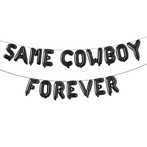 Same Cowboy Forever Balloons Same Cowboy Forever Bachelorette Decoration Western Bachelorette Party Decorations Cowgirl Nashville Bridal Shower Supplies (COWBOY Black)