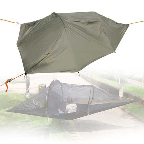 OssifragaBone Lay Flat Hammock with Mosquito Net & RainFly...