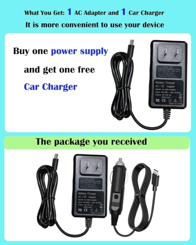 15V 3A USB Type-C AC/DC Adapter + Car Charger Compatible with NOCO Boost X GBX45 GBX55 GBX75 GBX155 12V Li-ion Battery U - Additional View