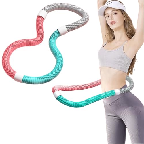 Bookwarm【2025新登場】1.4kgフラフープ  ウェイト付き ベリー フィットネス PVCソフトスプリングフープ 折りたたみ式 ポータブル 静音設計 フラサークル  筋トレ  (ウエスト・背中・脚・胸 エクササイズ) 室内/公園用 男女兼用