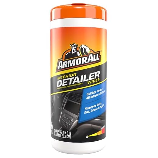 Armor All Interior Detailer Wipes for Vinyl, Rubber, Plastic, 25 Count