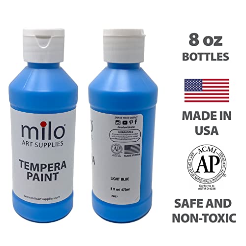 Milo ML4011 Tempera Paint Set Of 12 Colors | 8 Oz Bottles | Made In The Usa | Washable And Non-Toxic Art & Craft Poster Primary Paints thumb #1