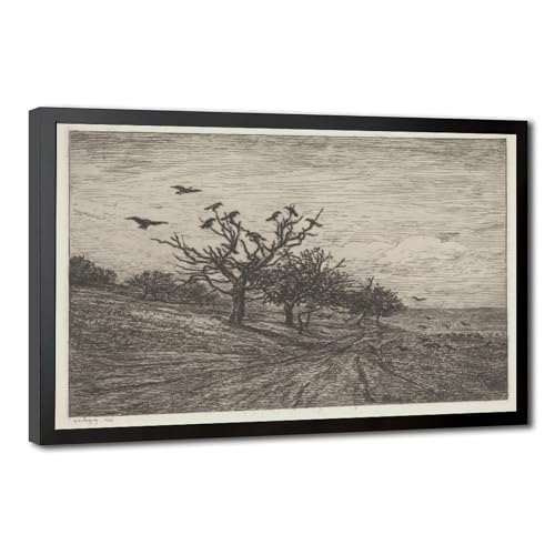 Toile arbre de corbeaux Daubigny pour déco salon et bureau